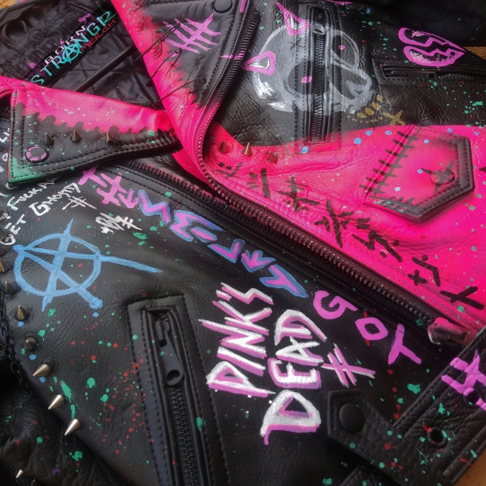 Pink's Dead | Custom Leather (Spiked) | Made2order - Picture 4 of 5